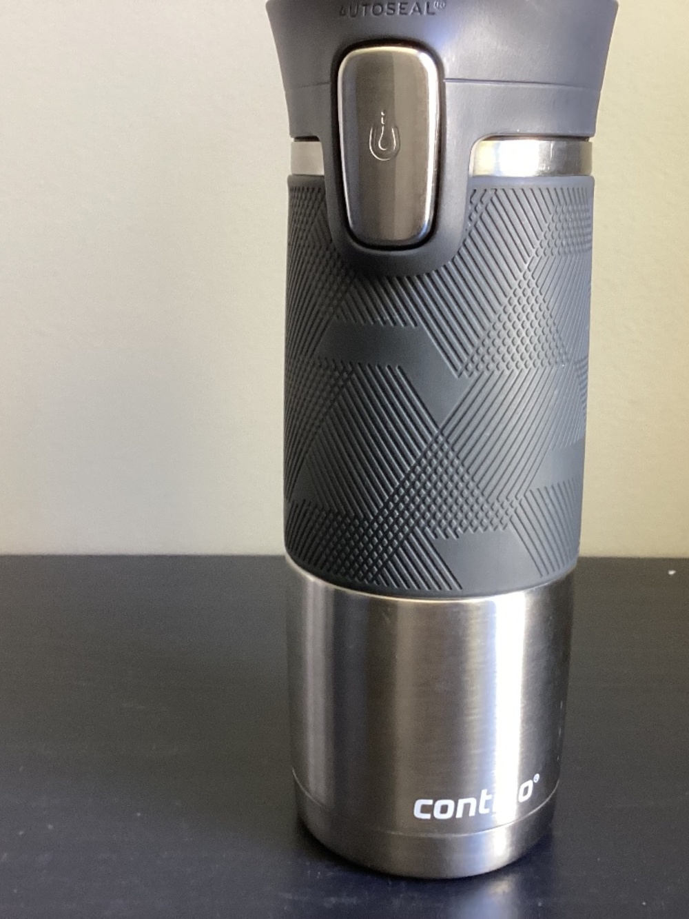 Contigo Pinnacle Autoseal 16oz Stainless Steel Travel Mug Silicone Grip EUC